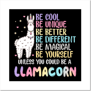 Llamacorn T-Shirt Funny Cute Llama Unicorn Shirt Posters and Art